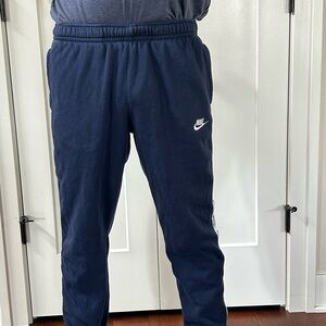 Nike Blue Sweatpants Relaxed Fit Tapered Ankle